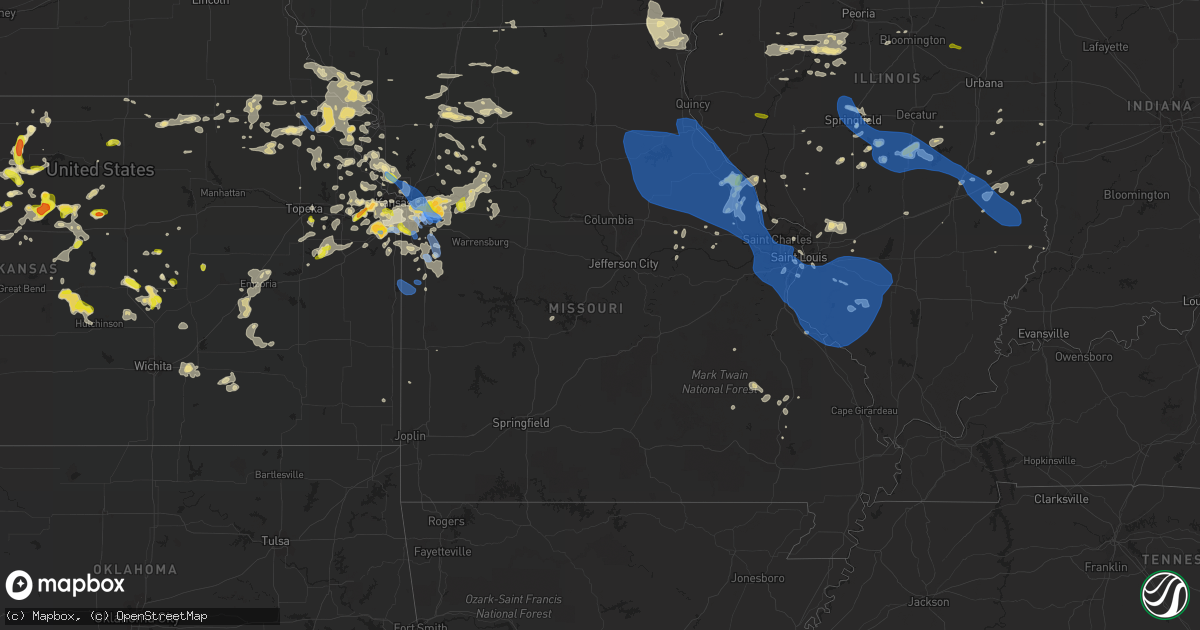 Hail map in Missouri on August 12, 2021