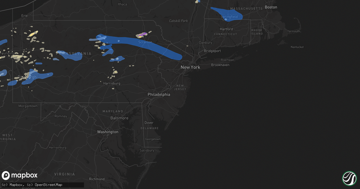 Hail map in New Jersey on August 12, 2021
