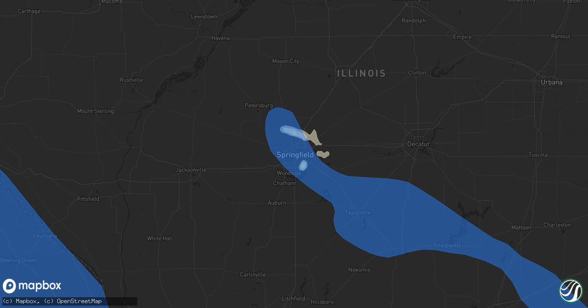 Hail map in Springfield, IL on August 12, 2021
