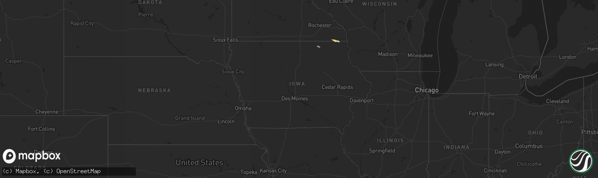 Hail map in Iowa on August 12, 2022