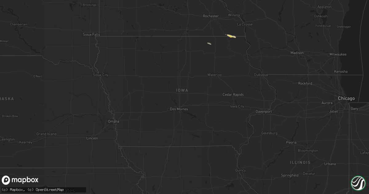 Hail map in Iowa on August 12, 2022