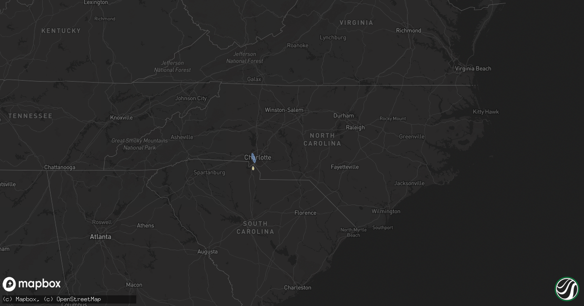 Hail map in North Carolina on August 12, 2022