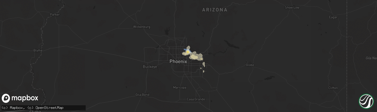 Hail map in Scottsdale, AZ on August 12, 2022
