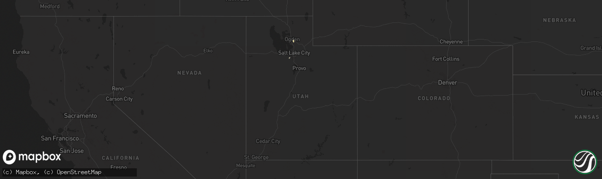Hail map in Utah on August 12, 2022
