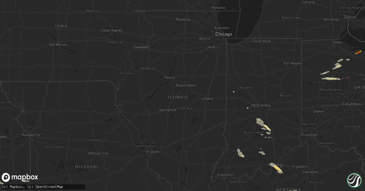 Hail map in Illinois on August 12, 2023