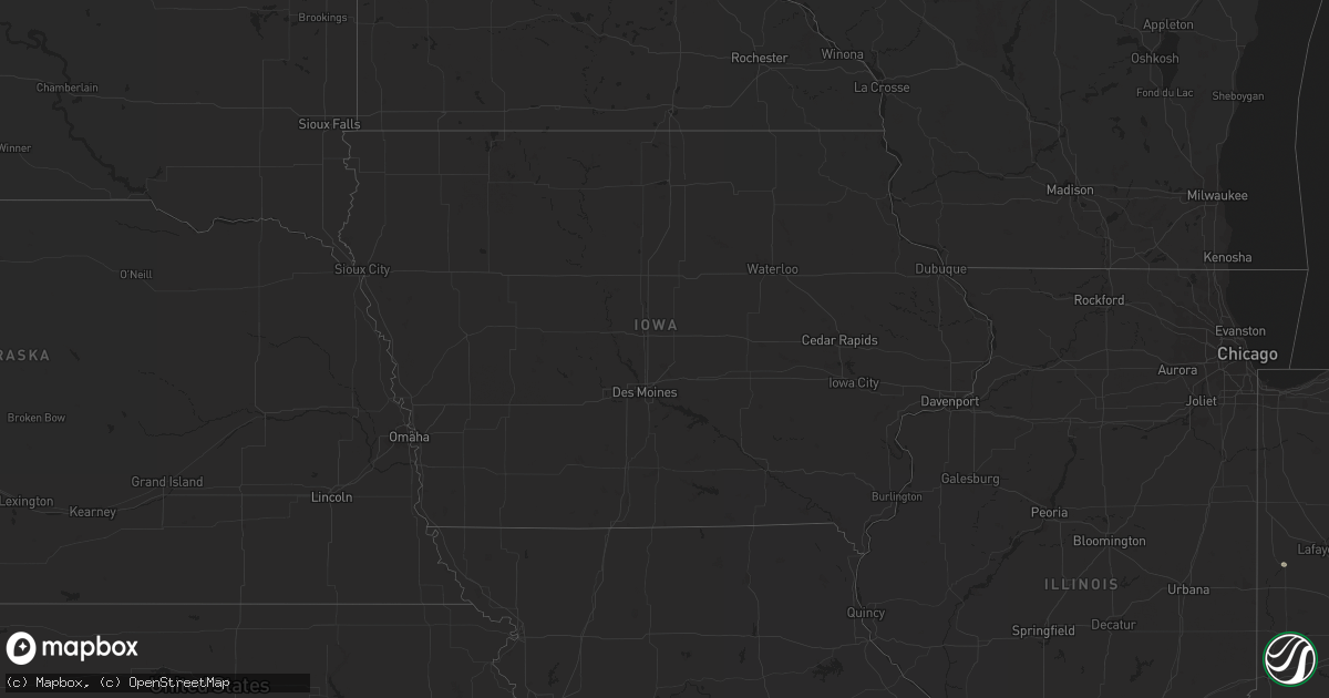Hail map in Iowa on August 12, 2023