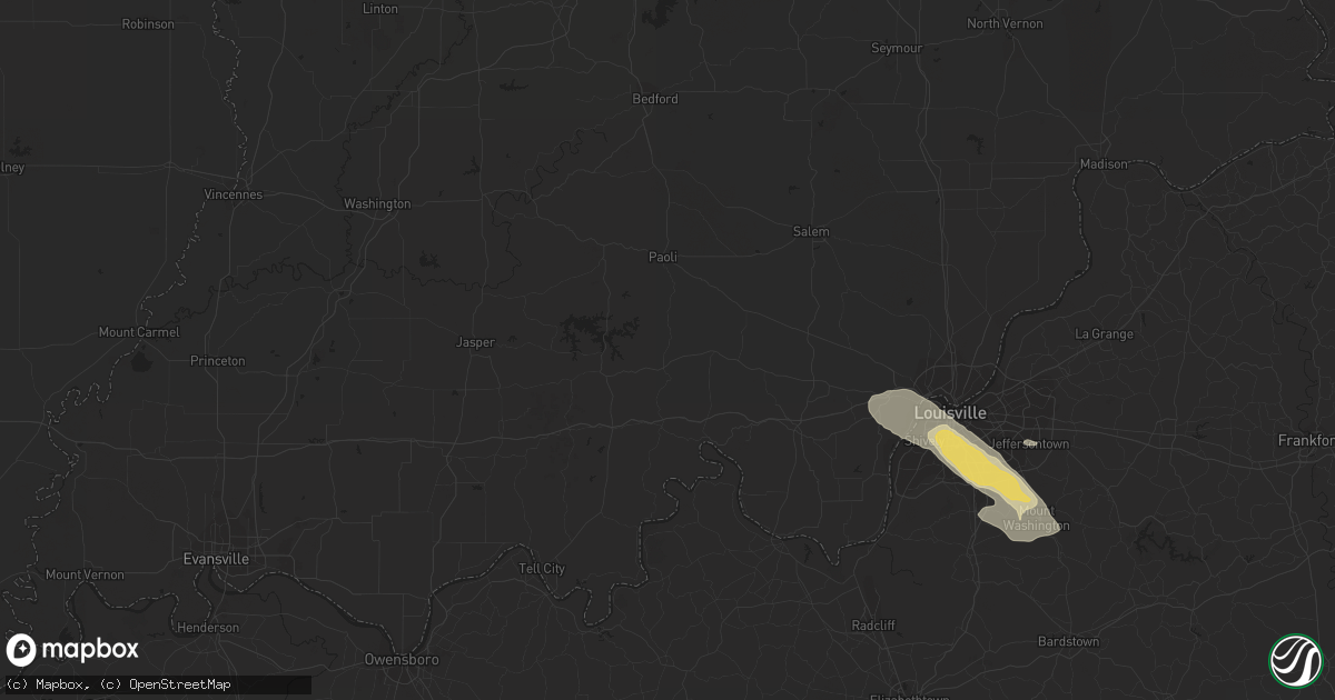 Hail map in Murfreesboro, TN on August 12, 2023