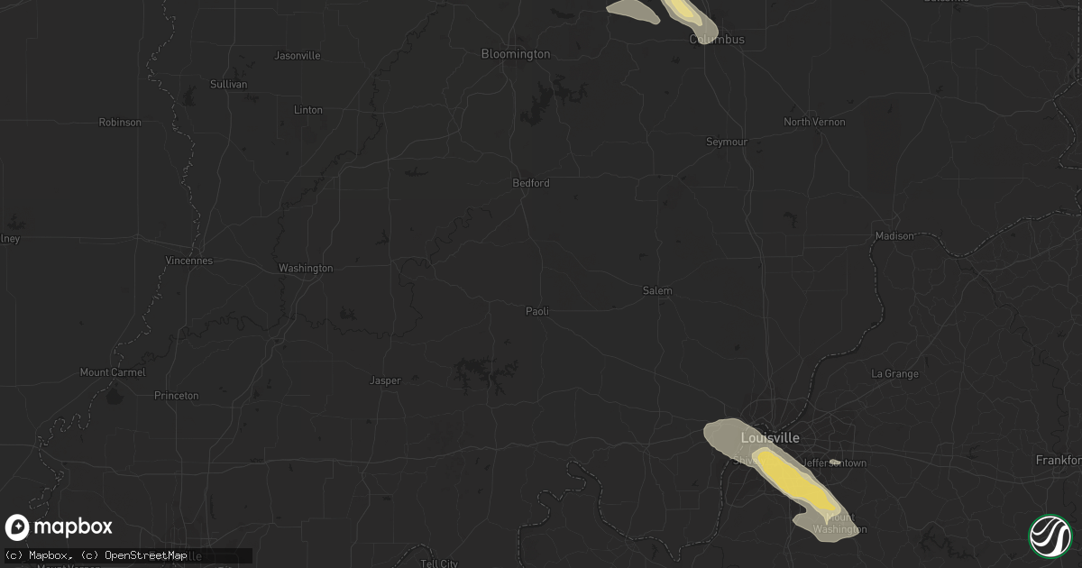 Hail map in Paducah, KY on August 12, 2023