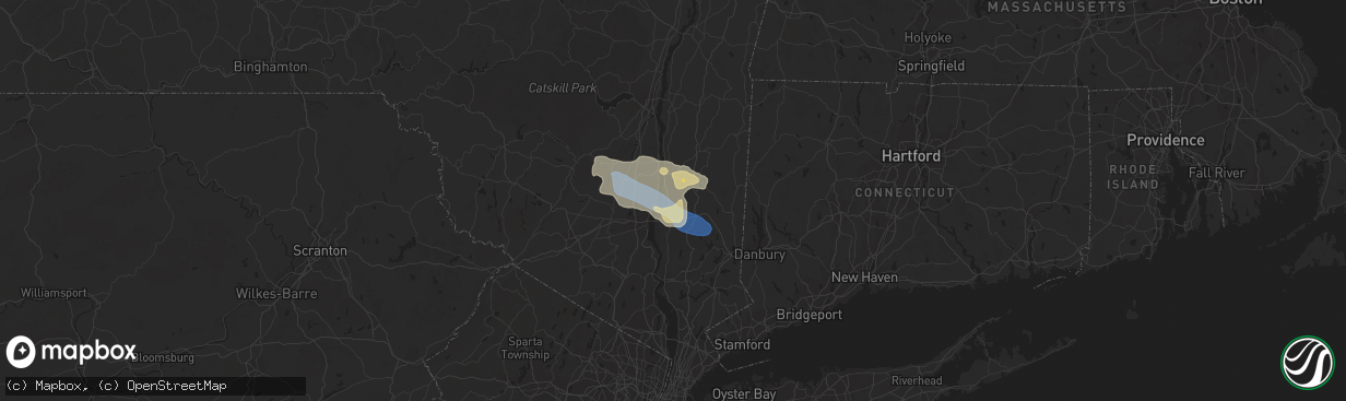 Hail map in Wappingers Falls, NY on August 12, 2023