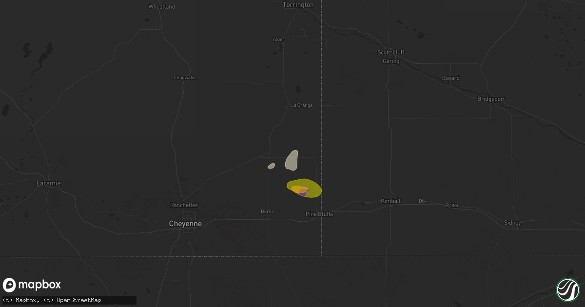 Hail map in Albin, WY on August 12, 2024