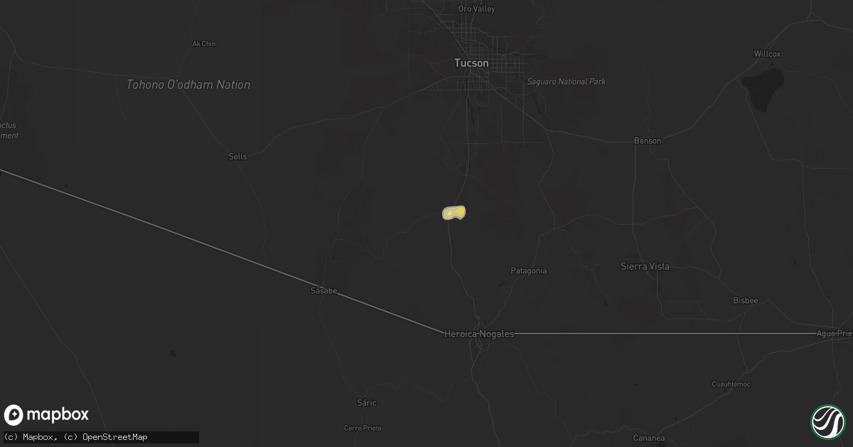 Hail map in Amado, AZ on August 12, 2024