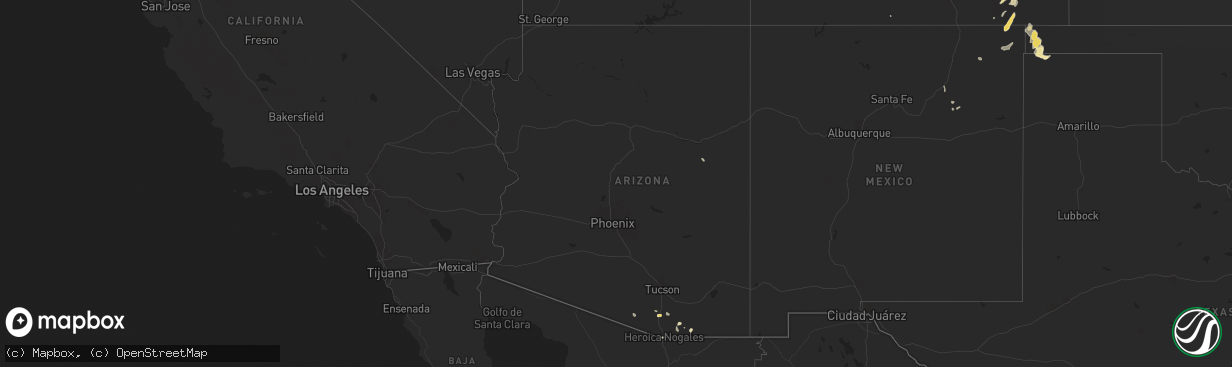 Hail map in Arizona on August 12, 2024