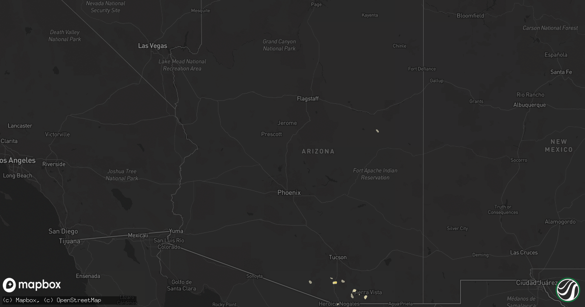 Hail map in Arizona on August 12, 2024