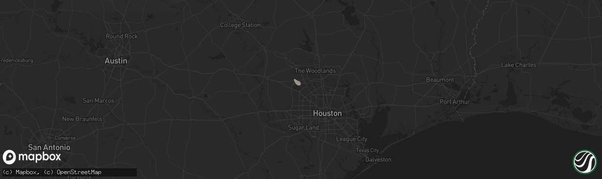 Hail map in Cypress, TX on August 12, 2024