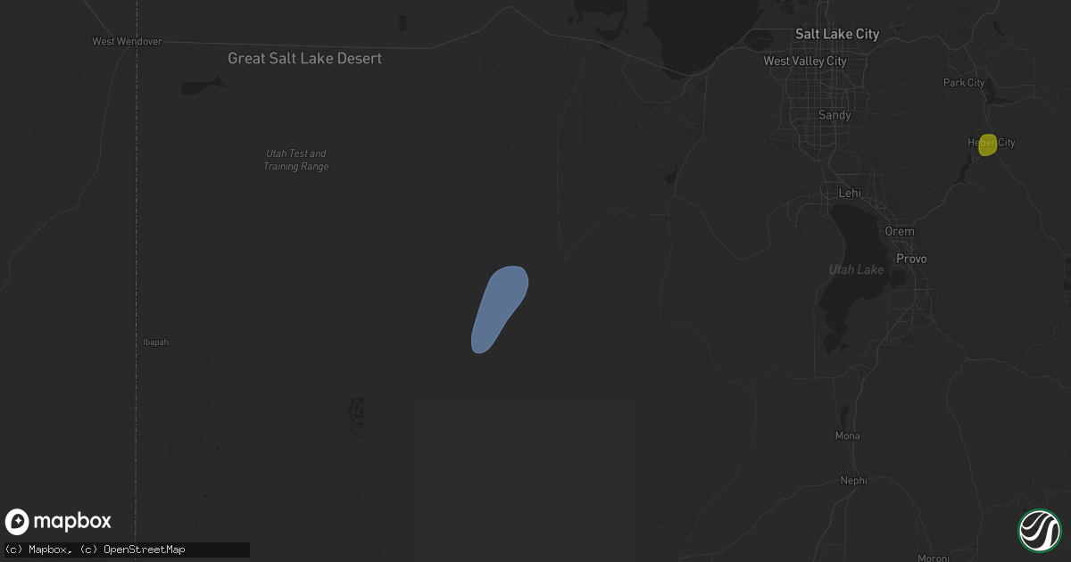 Hail map in Dugway, UT on August 12, 2024