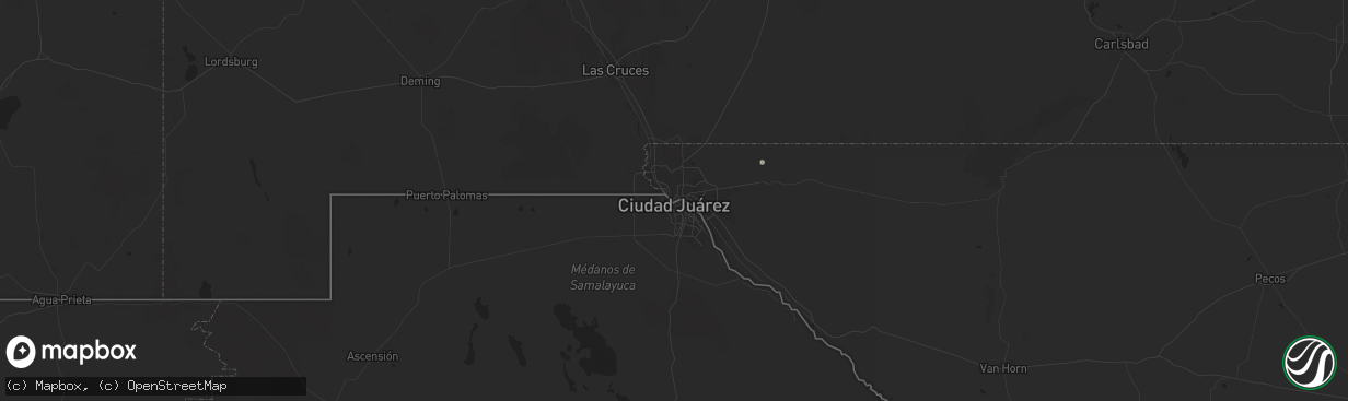 Hail map in El Paso, TX on August 12, 2024