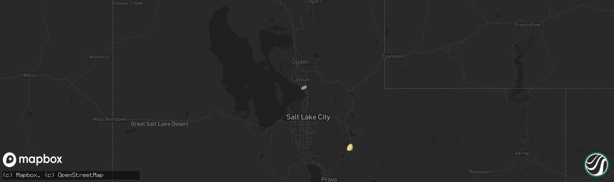 Hail map in Farmington, UT on August 12, 2024