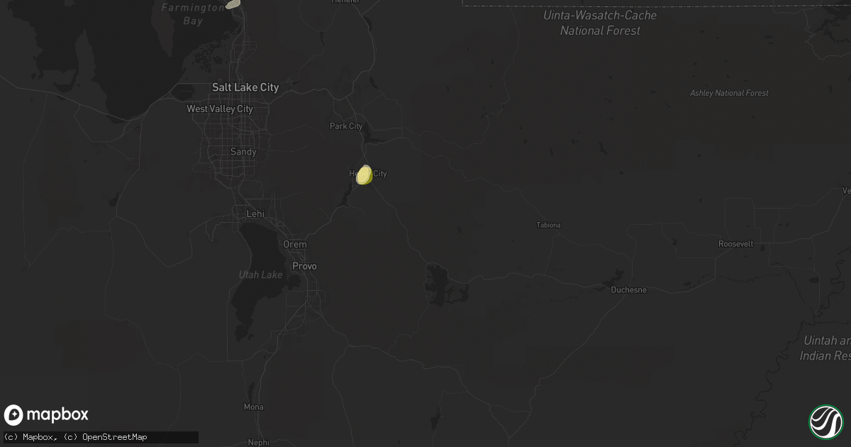 Hail map in Heber City, UT on August 12, 2024