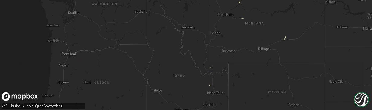 Hail map in Idaho on August 12, 2024