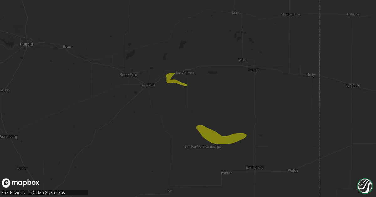 Hail map in Las Animas, CO on August 12, 2024
