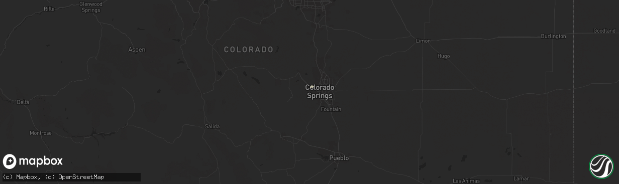 Hail map in Manitou Springs, CO on August 12, 2024