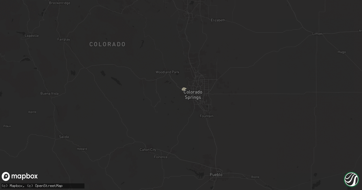 Hail map in Manitou Springs, CO on August 12, 2024