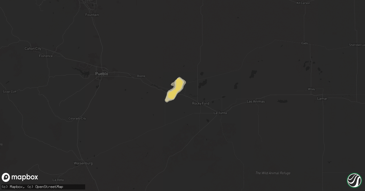 Hail map in Manzanola, CO on August 12, 2024