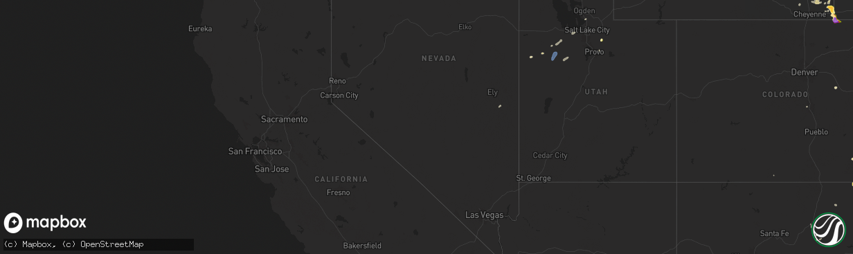 Hail map in Nevada on August 12, 2024