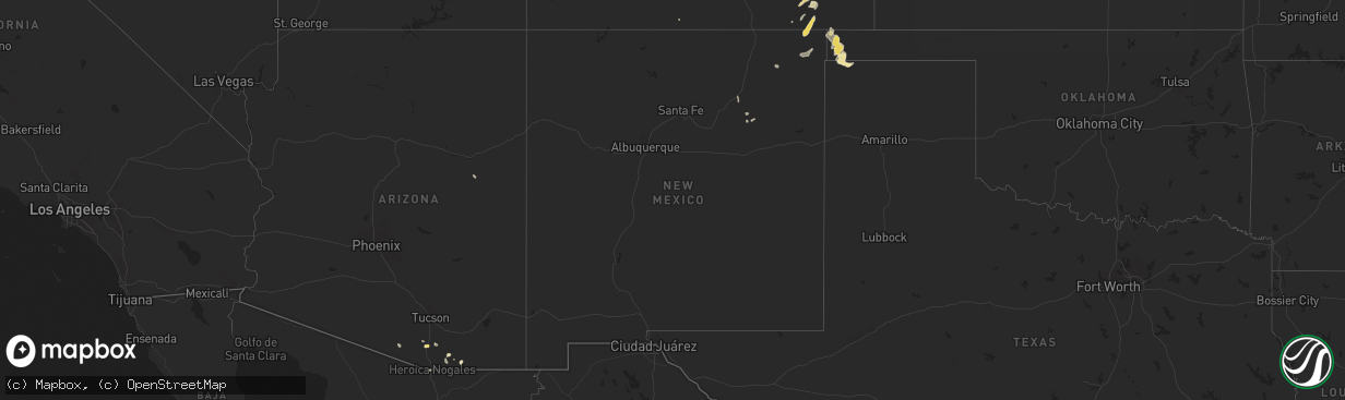 Hail map in New Mexico on August 12, 2024