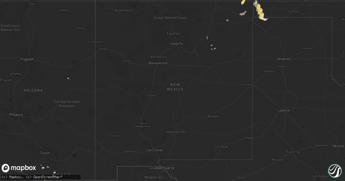 Hail map in New Mexico on August 12, 2024