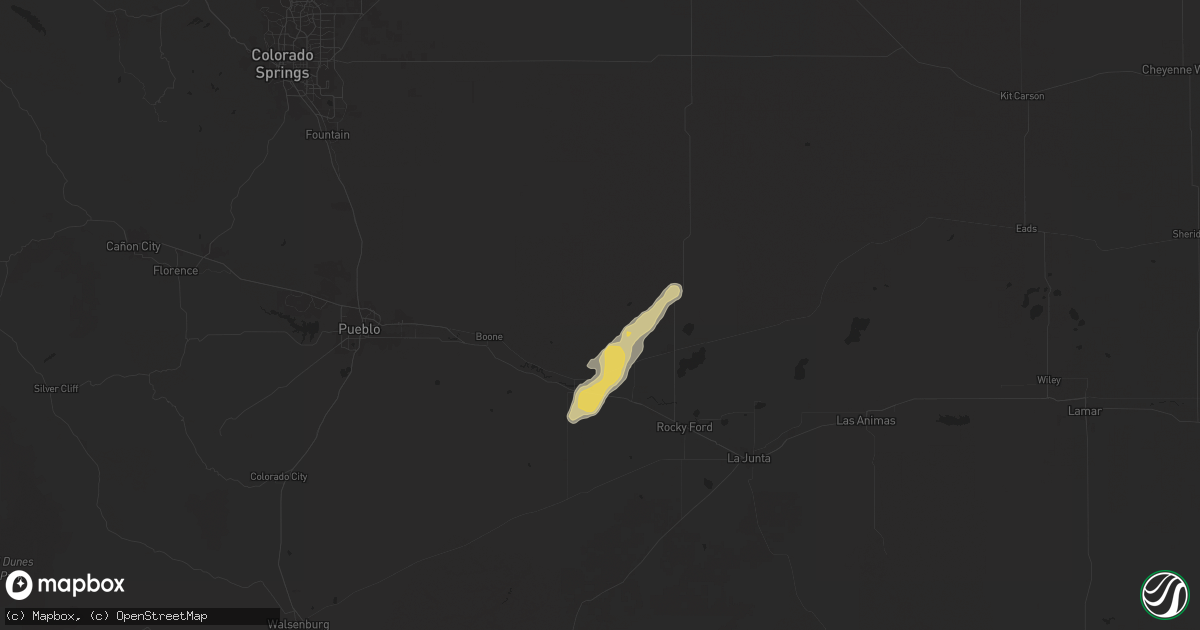 Hail map in Olney Springs, CO on August 12, 2024