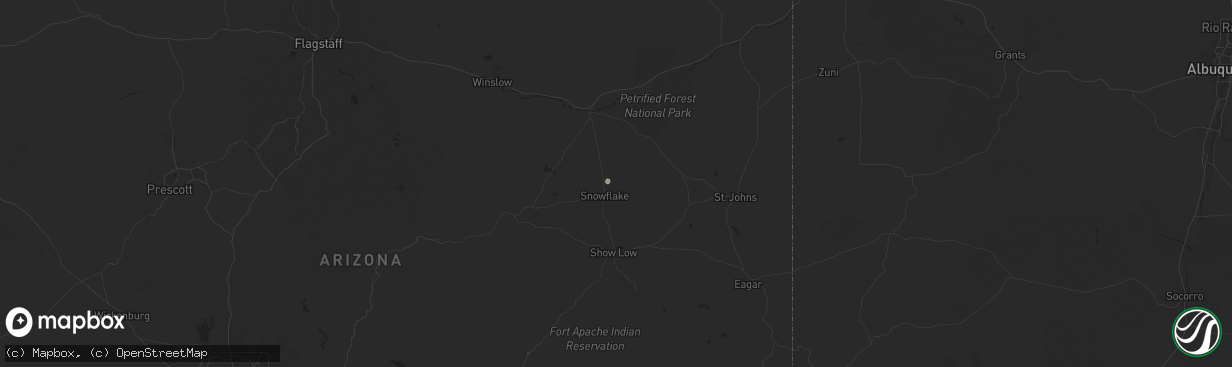 Hail map in Snowflake, AZ on August 12, 2024