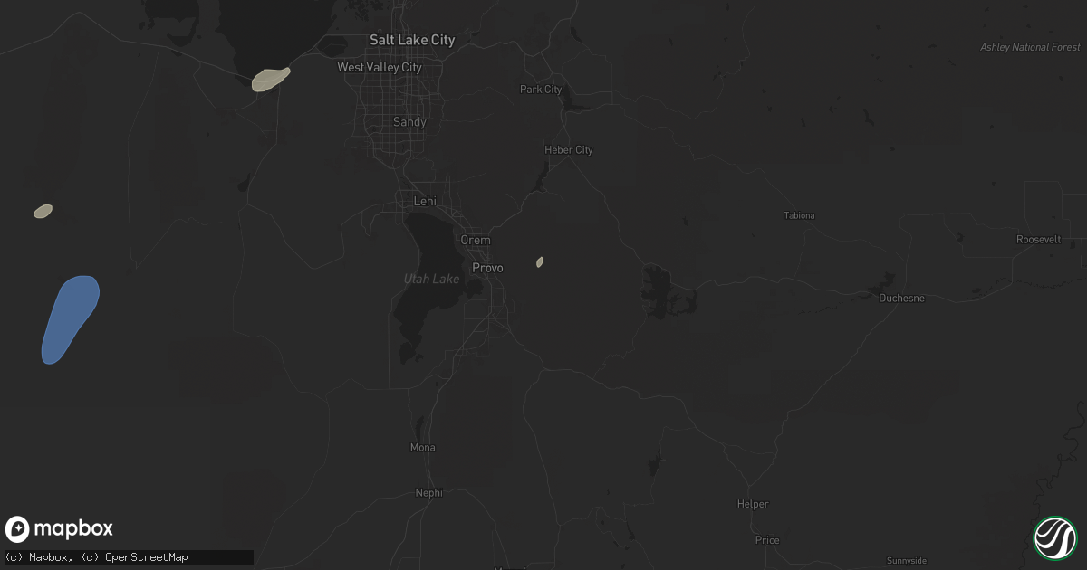 Hail map in Springville, UT on August 12, 2024