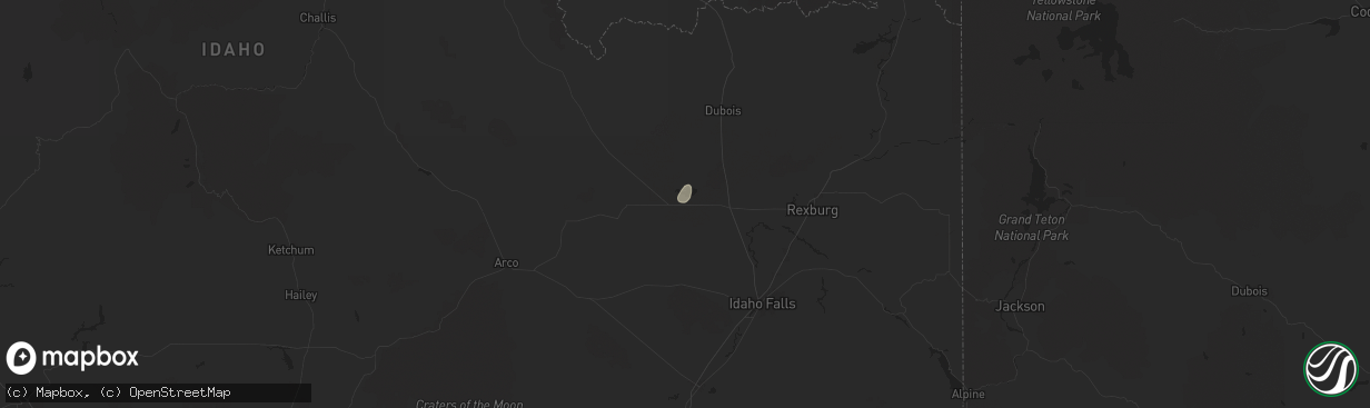 Hail map in Terreton, ID on August 12, 2024