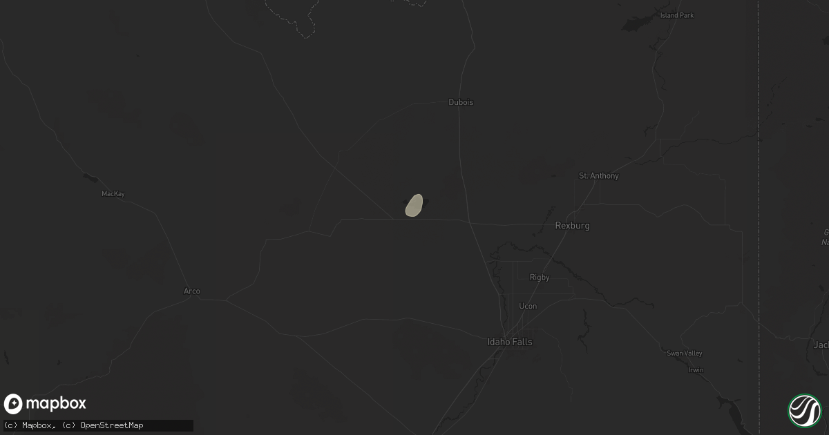 Hail map in Terreton, ID on August 12, 2024