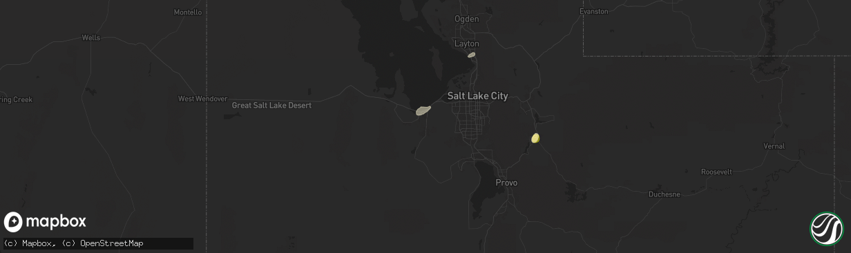 Hail map in Tooele, UT on August 12, 2024