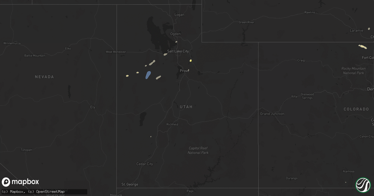 Hail map in Utah on August 12, 2024