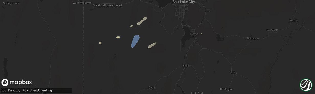 Hail map in Vernon, UT on August 12, 2024