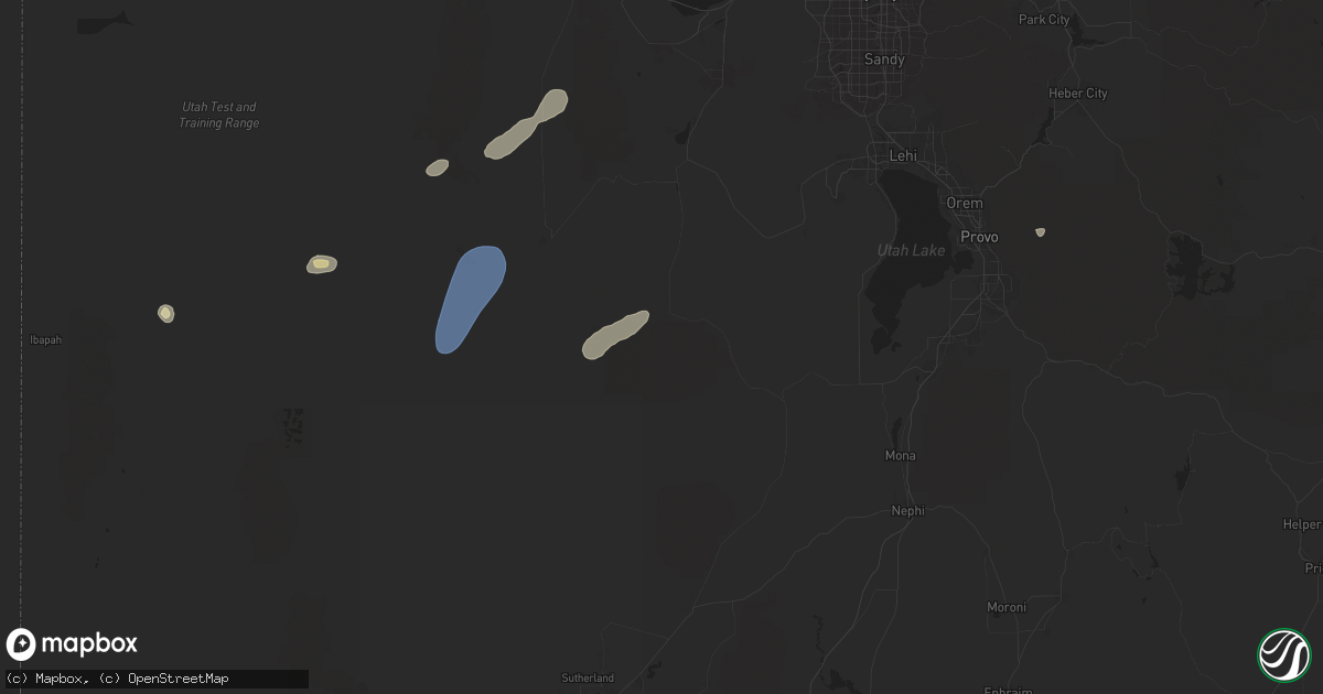 Hail map in Vernon, UT on August 12, 2024