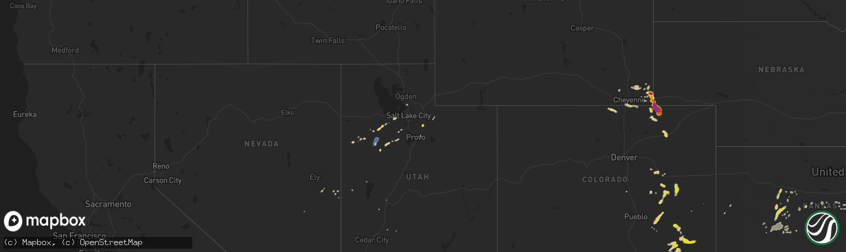 Hail map on August 12, 2024