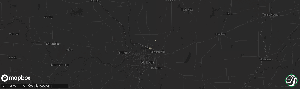 Hail map in Alton, IL on August 12, 2025