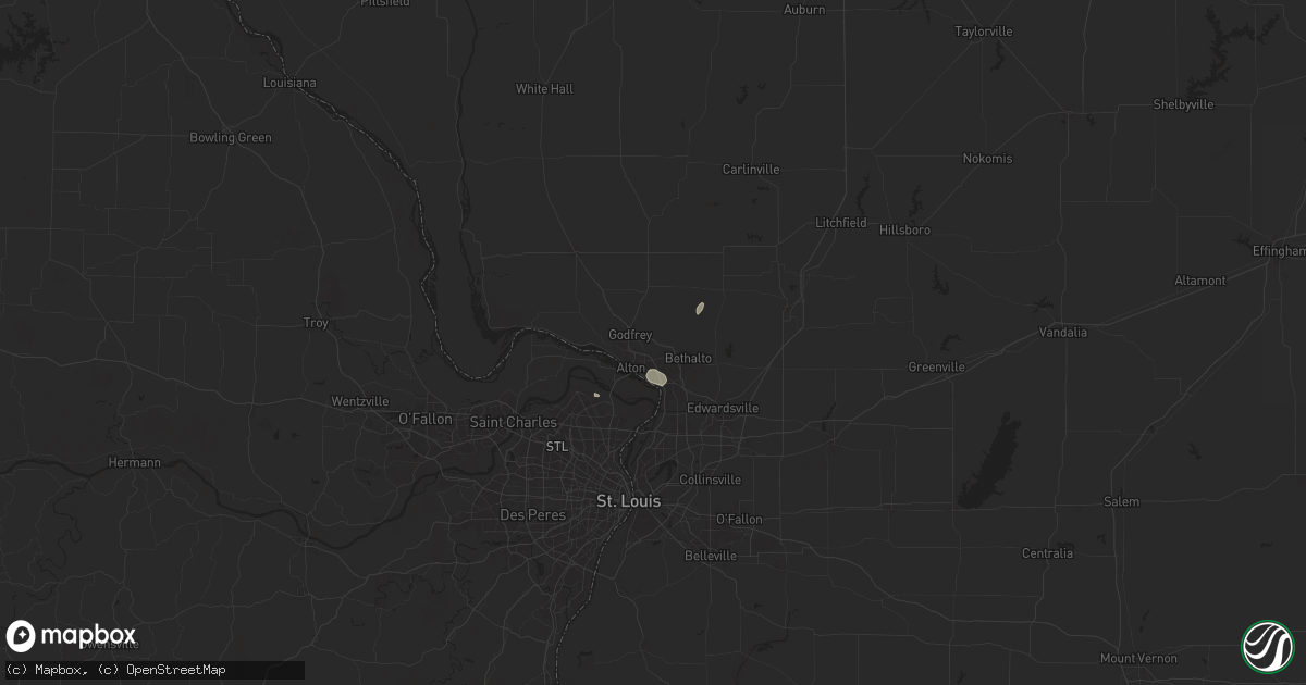 Hail map in Alton, IL on August 12, 2025