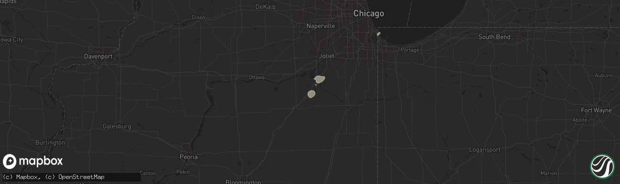 Hail map in Braceville, IL on August 12, 2025