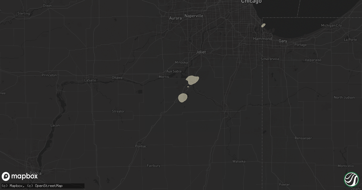 Hail map in Braceville, IL on August 12, 2025