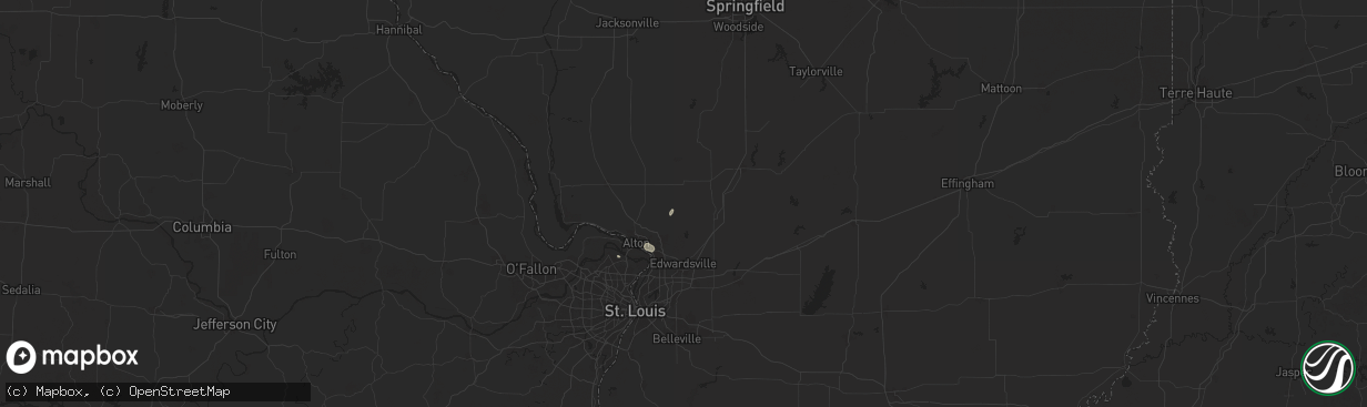 Hail map in Bunker Hill, IL on August 12, 2025