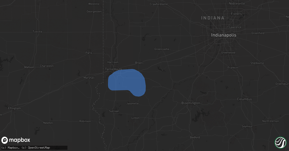 Hail map in Centerpoint, IN on August 12, 2025