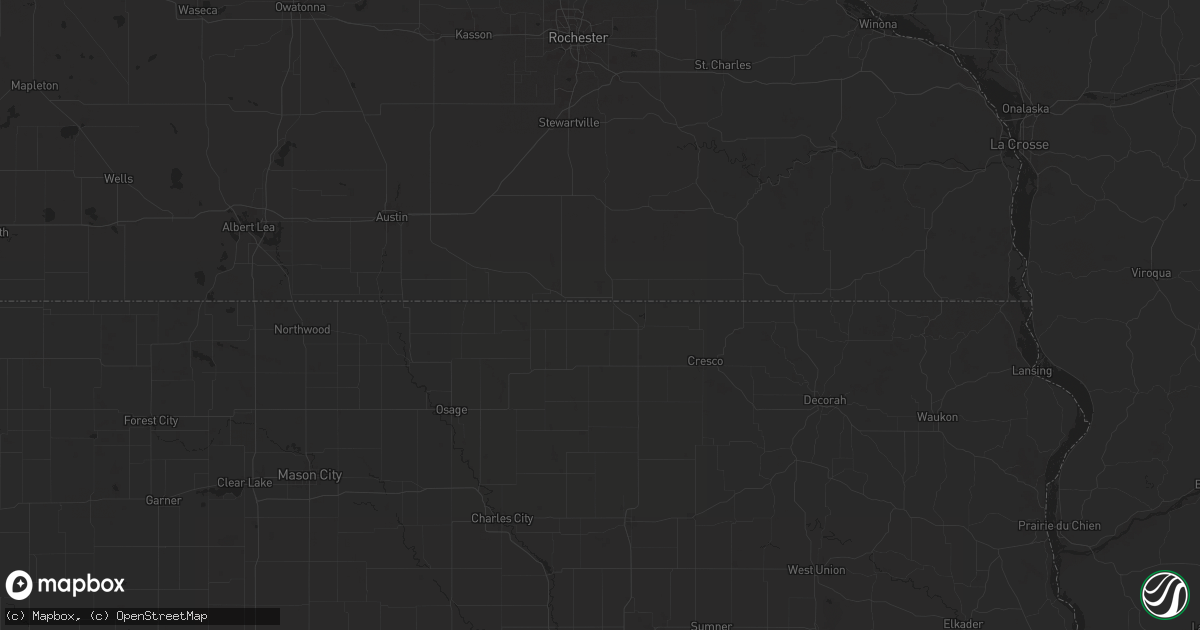 Hail map in Chester, IA on August 12, 2025