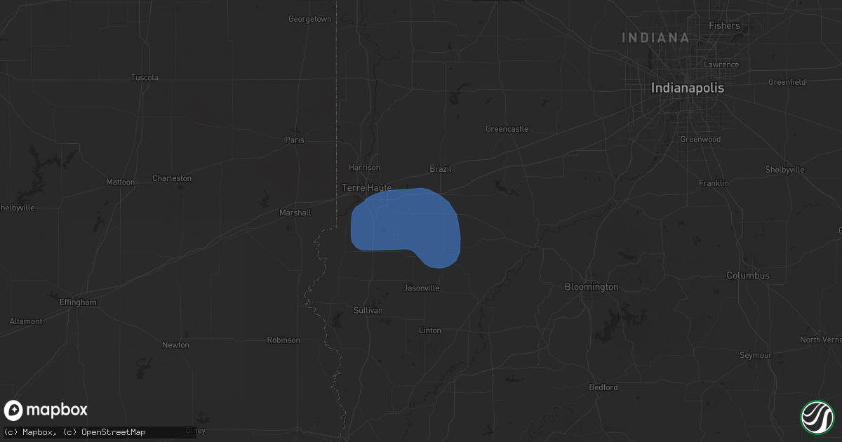 Hail map in Cory, IN on August 12, 2025