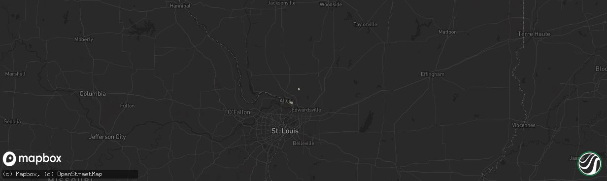 Hail map in Dorsey, IL on August 12, 2025