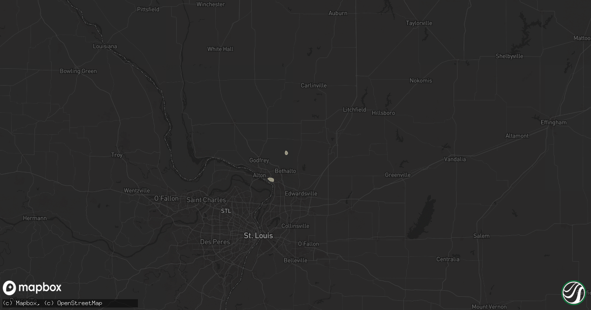 Hail map in Dorsey, IL on August 12, 2025